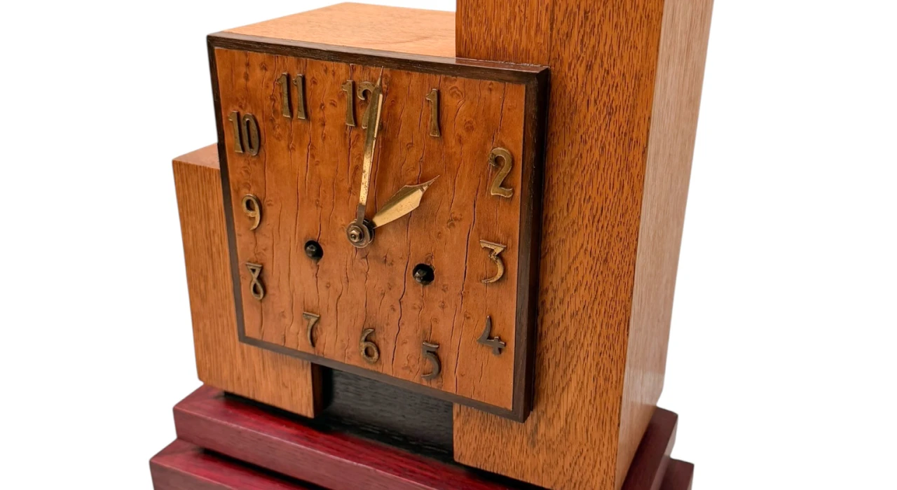 Art Deco Modernist Mantel Clock In the style of Hendrik Wouda, 1920s